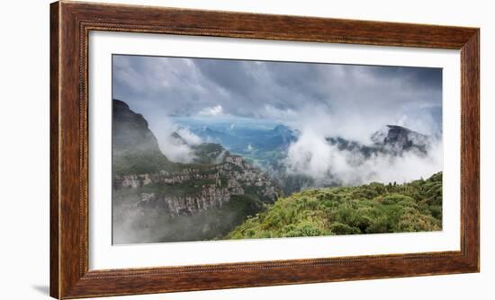 Morro Da Igreja Rocks in the Clouds and Mists Near Urubici in Santa Catarina, Brazil-Alex Saberi-Framed Photographic Print