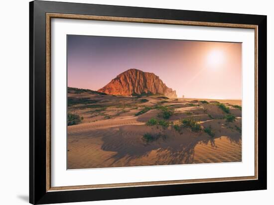 Morro Rock by Moonlight, Morro Bay California Coast-null-Framed Photographic Print