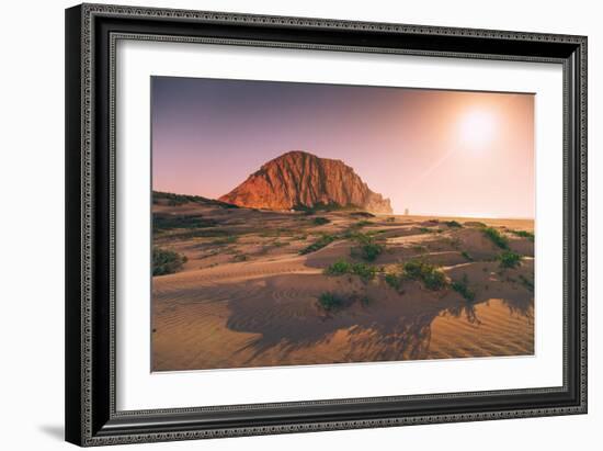 Morro Rock by Moonlight, Morro Bay California Coast-null-Framed Photographic Print