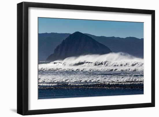 Morro Rock Waves-Lee Peterson-Framed Photo