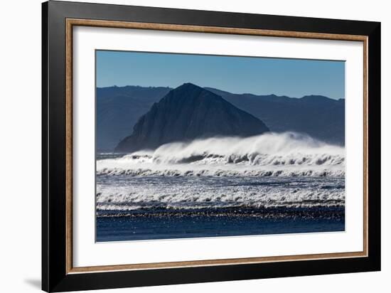 Morro Rock Waves-Lee Peterson-Framed Photo