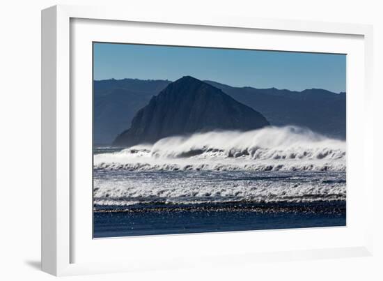 Morro Rock Waves-Lee Peterson-Framed Photo