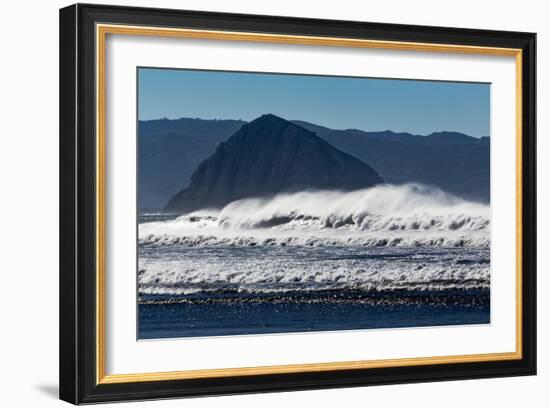 Morro Rock Waves-Lee Peterson-Framed Photo