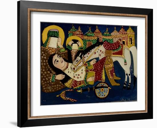 Mort de Ali Akbar sur le champ de bataille de Kerbelâ-null-Framed Giclee Print