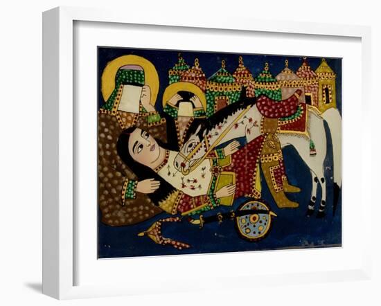 Mort de Ali Akbar sur le champ de bataille de Kerbelâ-null-Framed Giclee Print