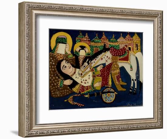 Mort de Ali Akbar sur le champ de bataille de Kerbelâ-null-Framed Giclee Print