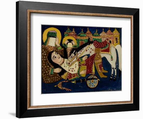 Mort de Ali Akbar sur le champ de bataille de Kerbelâ-null-Framed Giclee Print