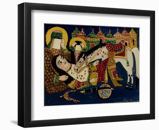 Mort de Ali Akbar sur le champ de bataille de Kerbelâ-null-Framed Giclee Print