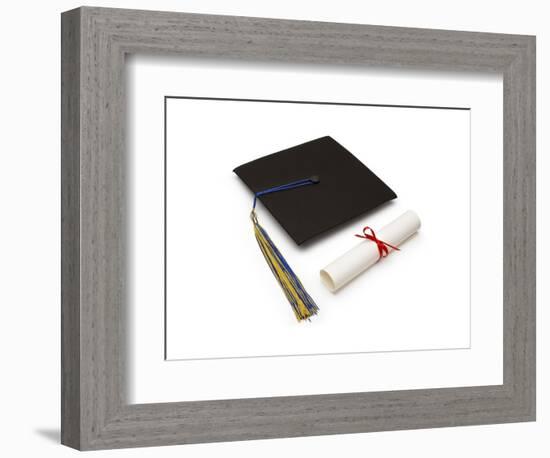 Mortarboard and Diploma-Lew Robertson-Framed Photographic Print