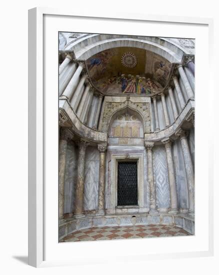 Mosaic Artwork on the Exterior of St. Mark's Cathedral, Venice, Italy-Darrell Gulin-Framed Photographic Print