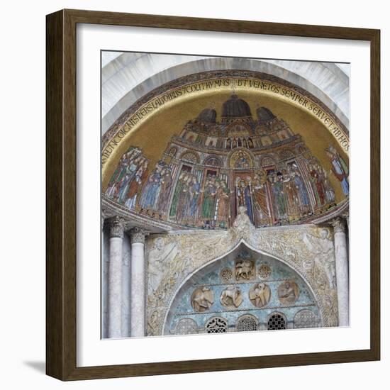 Mosaic Artwork on the Exterior of St. Mark's Cathedral, Venice, Italy-Darrell Gulin-Framed Photographic Print