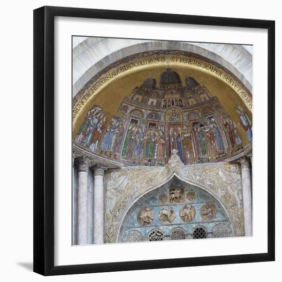 Mosaic Artwork on the Exterior of St. Mark's Cathedral, Venice, Italy-Darrell Gulin-Framed Photographic Print