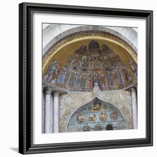 Mosaic Artwork on the Exterior of St. Mark's Cathedral, Venice, Italy-Darrell Gulin-Framed Photographic Print