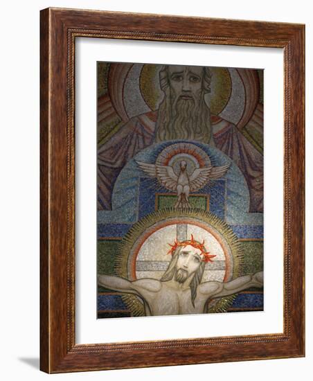 Mosaic by Antoine Molkenboer Showing God, the Holy Spirit and Jesus, Annecy, Haute Savoie-Godong-Framed Photographic Print