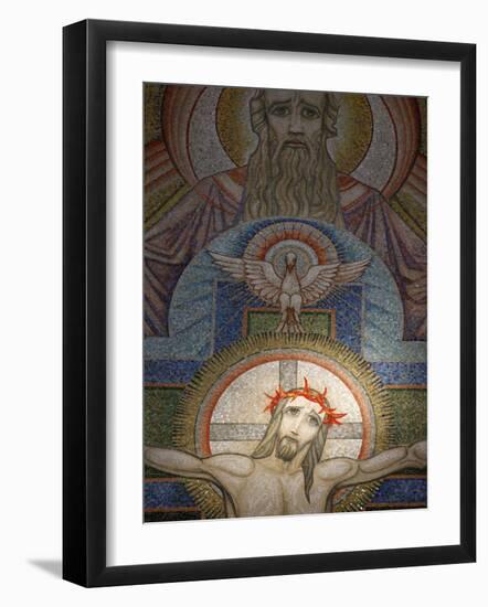 Mosaic by Antoine Molkenboer Showing God, the Holy Spirit and Jesus, Annecy, Haute Savoie-Godong-Framed Photographic Print