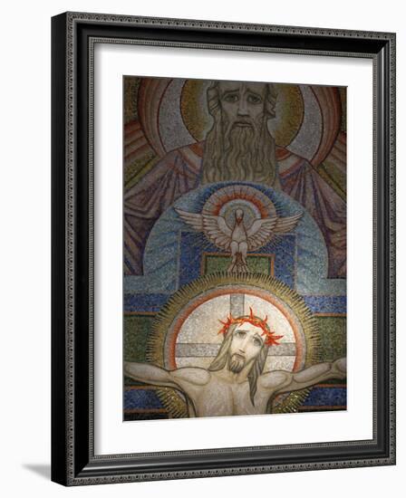 Mosaic by Antoine Molkenboer Showing God, the Holy Spirit and Jesus, Annecy, Haute Savoie-Godong-Framed Photographic Print