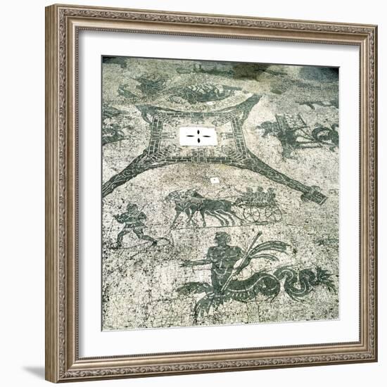 Mosaic, Carts Pulled by Mules with Travellers, Cisarii. C1st Century-null-Framed Photographic Print