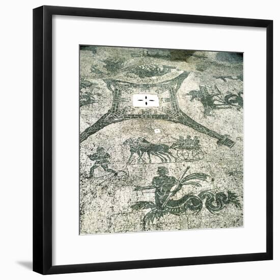 Mosaic, Carts Pulled by Mules with Travellers, Cisarii. C1st Century-null-Framed Photographic Print