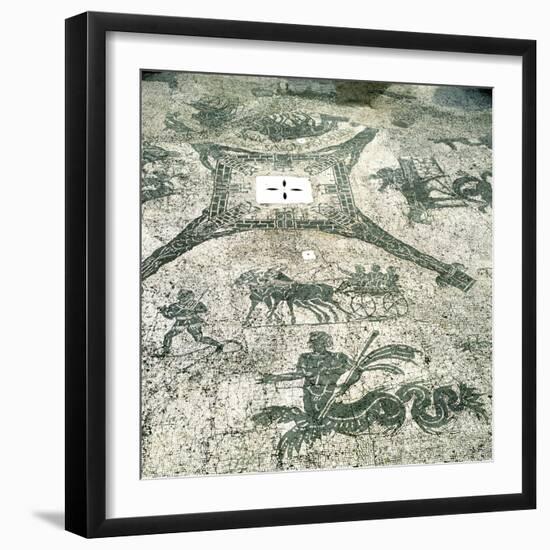 Mosaic, Carts Pulled by Mules with Travellers, Cisarii. C1st Century-null-Framed Photographic Print
