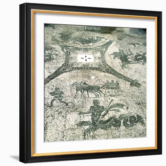 Mosaic, Carts Pulled by Mules with Travellers, Cisarii. C1st Century-null-Framed Photographic Print