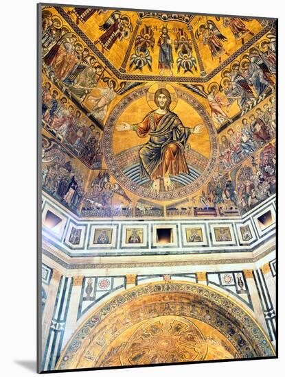 Mosaic Ceiling, Baptistry of St John, Florence, Italy-Peter Thompson-Mounted Photographic Print