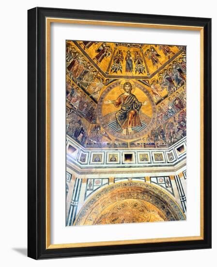 Mosaic Ceiling, Baptistry of St John, Florence, Italy-Peter Thompson-Framed Photographic Print