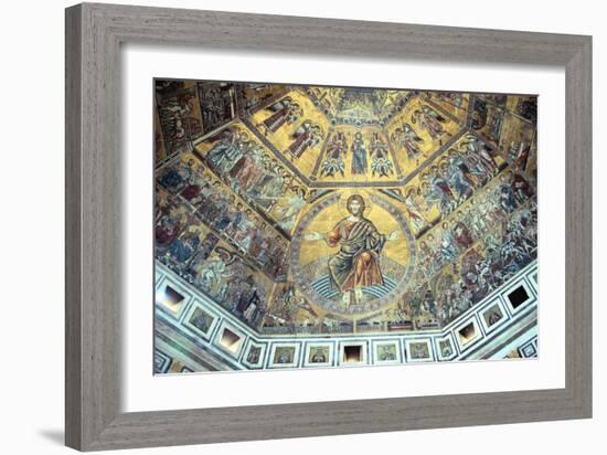 Mosaic Ceiling, Baptistry of St John, Florence, Italy-Peter Thompson-Framed Photographic Print