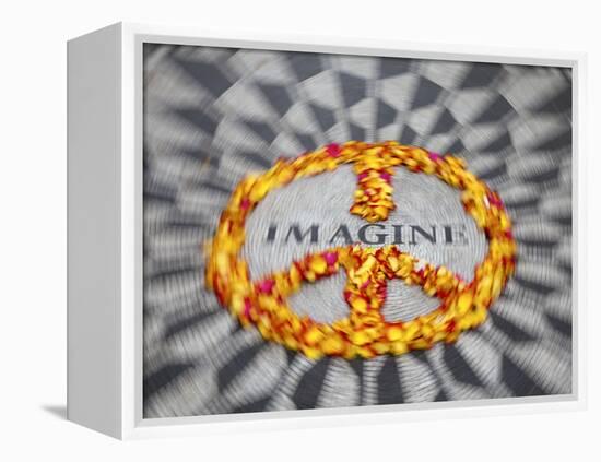 Mosaic Commemorting John Lennon, Strawberry Fields, Central Park, Manhattan, New York City, USA-Jon Arnold-Framed Premier Image Canvas