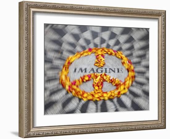 Mosaic Commemorting John Lennon, Strawberry Fields, Central Park, Manhattan, New York City, USA-Jon Arnold-Framed Photographic Print