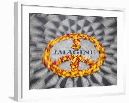 Mosaic Commemorting John Lennon, Strawberry Fields, Central Park, Manhattan, New York City, USA-Jon Arnold-Framed Photographic Print