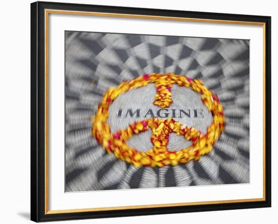 Mosaic Commemorting John Lennon, Strawberry Fields, Central Park, Manhattan, New York City, USA-Jon Arnold-Framed Photographic Print