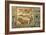 Mosaic depicting fish, fowl and fruitbasket. Central section of a Roman geometric floor-Werner Forman-Framed Giclee Print