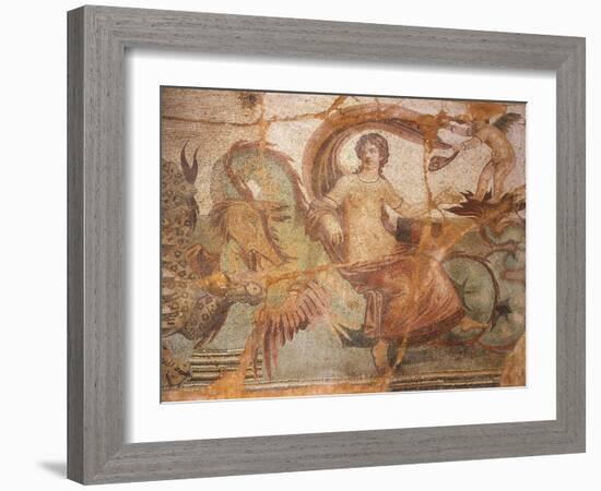 Mosaic Depicting Nereid Sitting on Sea Monster, from Baths of Lambaesis, Algeria-null-Framed Giclee Print