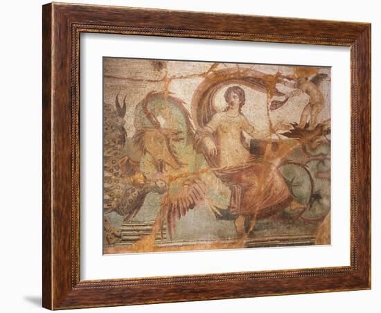 Mosaic Depicting Nereid Sitting on Sea Monster, from Baths of Lambaesis, Algeria-null-Framed Giclee Print