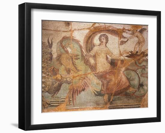 Mosaic Depicting Nereid Sitting on Sea Monster, from Baths of Lambaesis, Algeria-null-Framed Giclee Print