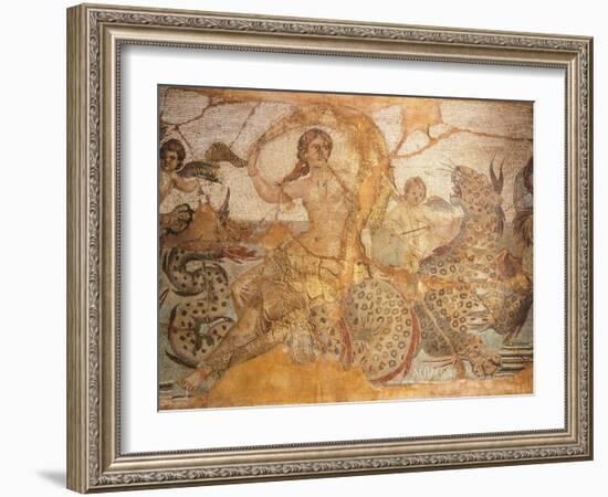 Mosaic Depicting Nereid Sitting on Sea Monster Surrounded by Cherubs-null-Framed Giclee Print