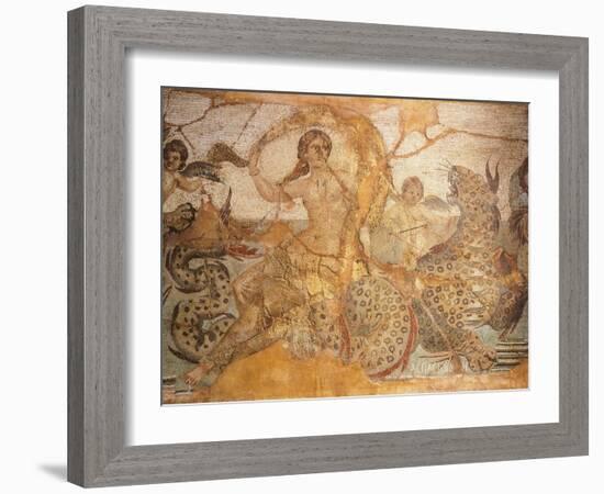 Mosaic Depicting Nereid Sitting on Sea Monster Surrounded by Cherubs-null-Framed Giclee Print