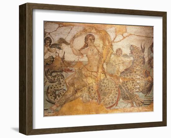 Mosaic Depicting Nereid Sitting on Sea Monster Surrounded by Cherubs-null-Framed Giclee Print