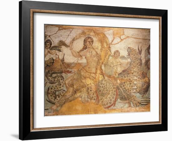 Mosaic Depicting Nereid Sitting on Sea Monster Surrounded by Cherubs-null-Framed Giclee Print