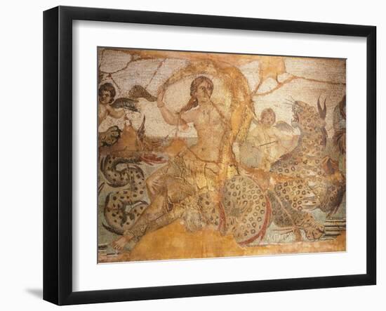 Mosaic Depicting Nereid Sitting on Sea Monster Surrounded by Cherubs-null-Framed Giclee Print