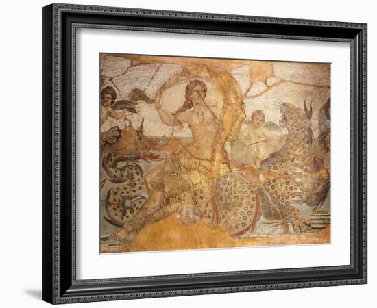 Mosaic Depicting Nereid Sitting on Sea Monster Surrounded by Cherubs-null-Framed Giclee Print