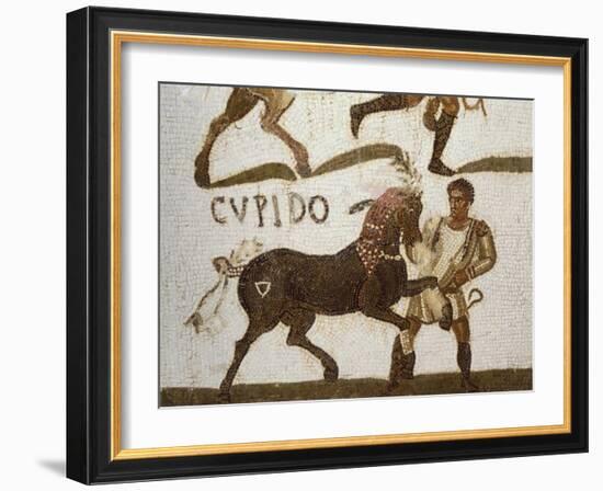 Mosaic Depicting Race Horse Being Held by Bridle, 3rd Century-null-Framed Giclee Print