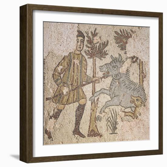 Mosaic Depicting Scene of Wild Boar Hunting, from Piazza Maria Immacolata in Taranto, Puglia-null-Framed Giclee Print
