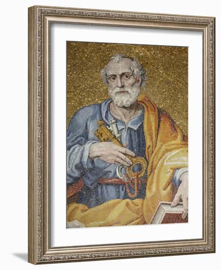 Mosaic Depicting St. Peter in St. Peter's Basilica, Vatican, Rome, Lazio, Italy, Europe-Godong-Framed Photographic Print