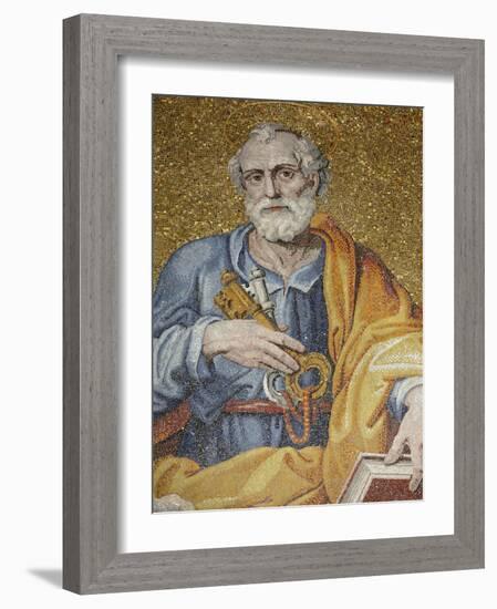 Mosaic Depicting St. Peter in St. Peter's Basilica, Vatican, Rome, Lazio, Italy, Europe-Godong-Framed Photographic Print