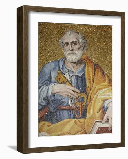 Mosaic Depicting St. Peter in St. Peter's Basilica, Vatican, Rome, Lazio, Italy, Europe-Godong-Framed Photographic Print