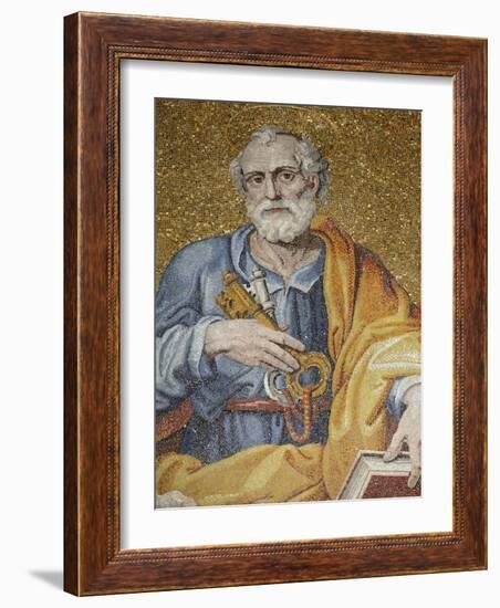 Mosaic Depicting St. Peter in St. Peter's Basilica, Vatican, Rome, Lazio, Italy, Europe-Godong-Framed Photographic Print