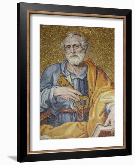 Mosaic Depicting St. Peter in St. Peter's Basilica, Vatican, Rome, Lazio, Italy, Europe-Godong-Framed Photographic Print