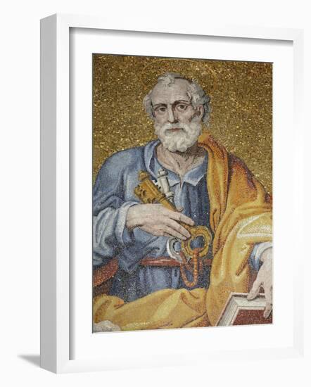 Mosaic Depicting St. Peter in St. Peter's Basilica, Vatican, Rome, Lazio, Italy, Europe-Godong-Framed Photographic Print