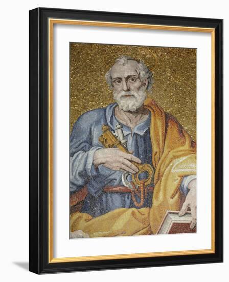 Mosaic Depicting St. Peter in St. Peter's Basilica, Vatican, Rome, Lazio, Italy, Europe-Godong-Framed Photographic Print